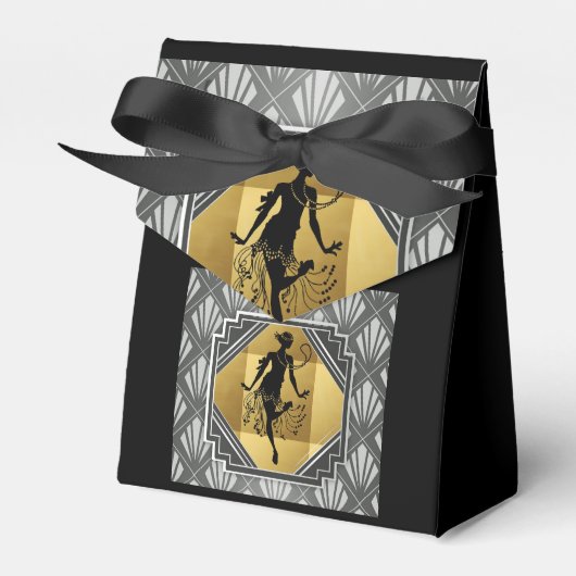 Flapper Art Deco Gatsby Small Zent Party Box Geschenkschachtel (Vorderseite)