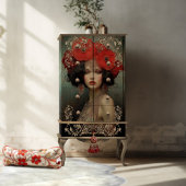 Flapper Beauty der 20er Jahre, Poppies Portrait Ar Seidenpapier