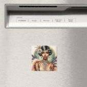 Flapper Black Woman Roaring 20er Glamour Magnet (In Situ (Geschirrspüler))