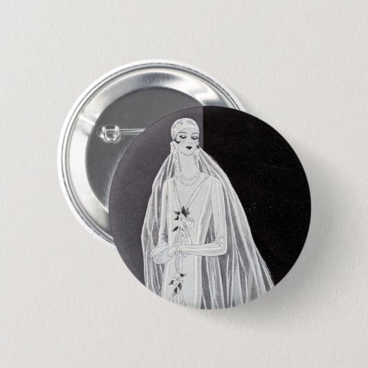 Flapper Bride Button (Vorne & Hinten)