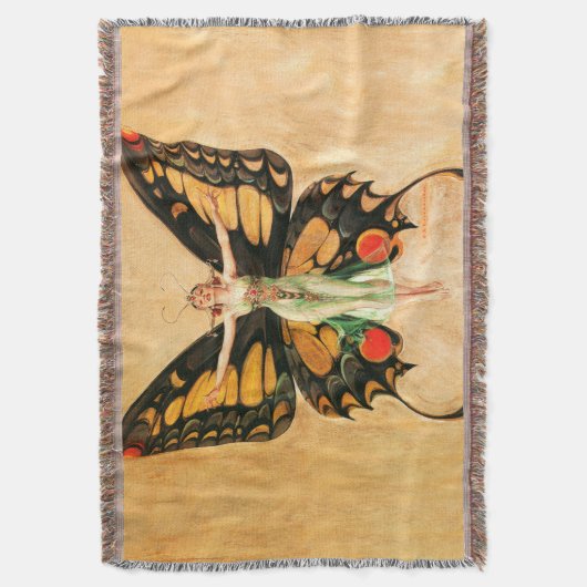 Flapper Butterfly Flying Frauan Illustration Decke (Vorderseite Vertikal)