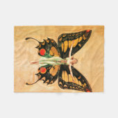 Flapper Butterfly Flying Frauan Illustration Fleecedecke (Vorderseite (Horizontal))