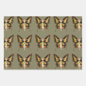 Flapper Butterfly Flying Frauan Illustration Geschenkpapier Set (Vorderseite 2)