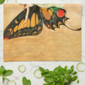 Flapper Butterfly Flying Frauan Illustration Geschirrtuch (Gefaltet)