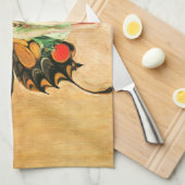 Flapper Butterfly Flying Frauan Illustration Geschirrtuch (Viertel Falte)