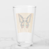 Flapper Butterfly Flying Frauan Illustration Glas (Rückseite)