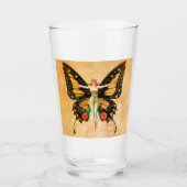 Flapper Butterfly Flying Frauan Illustration Glas (Vorderseite)