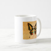 Flapper Butterfly Flying Frauan Illustration Kaffeetasse (VorderseiteRechts)