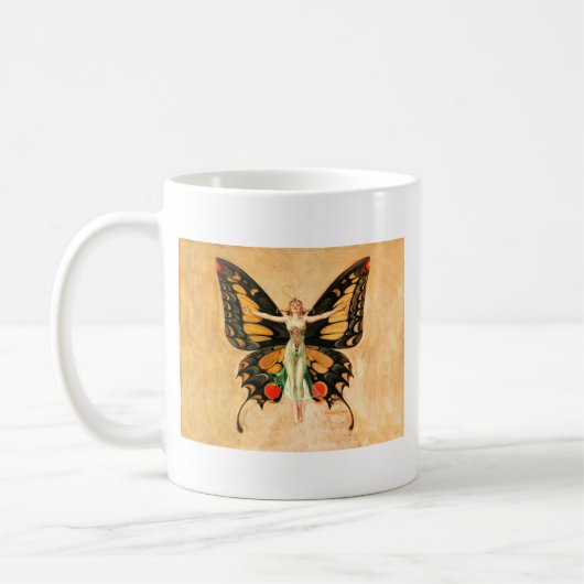 Flapper Butterfly Flying Frauan Illustration Kaffeetasse (Links)