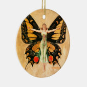 Flapper Butterfly Flying Frauan Illustration Keramik Ornament (Rechts)