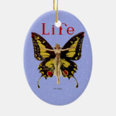 Flapper Butterfly Flying Frauan Illustration Keramikornament (Hinten)