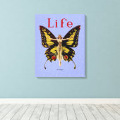 Flapper Butterfly Flying Frauan Illustration Leinwanddruck (Insitu (Holzboden))