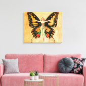 Flapper Butterfly Flying Frauan Illustration Leinwanddruck (Insitu (Wohnzimmer))