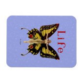 Flapper Butterfly Flying Frauan Illustration Magnet (Horizontal)
