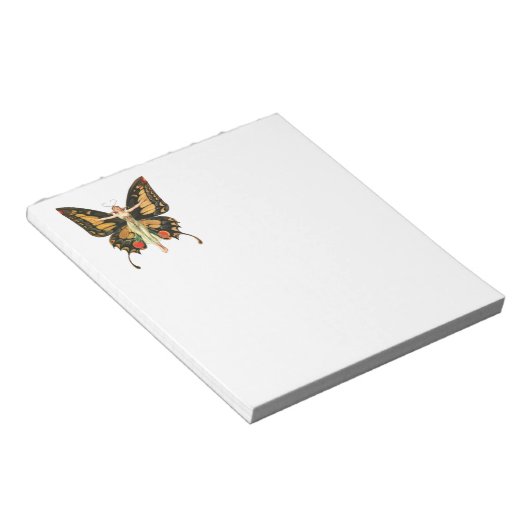 Flapper Butterfly Flying Frauan Illustration Notizblock (angewinkelt)