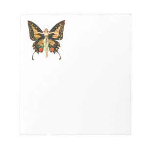 Flapper Butterfly Flying Frauan Illustration Notizblock