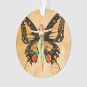 Flapper Butterfly Flying Frauan Illustration Ornament (Vorderseite)