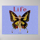 Flapper Butterfly Flying Frauan Illustration Poster (Vorne)