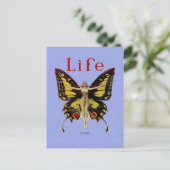 Flapper Butterfly Flying Frauan Illustration Postkarte (Stehend Vorderseite)