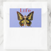 Flapper Butterfly Flying Frauan Illustration Rechteckiger Aufkleber (Tasche)