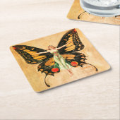 Flapper Butterfly Flying Frauan Illustration Rechteckiger Pappuntersetzer (angewinkelt)