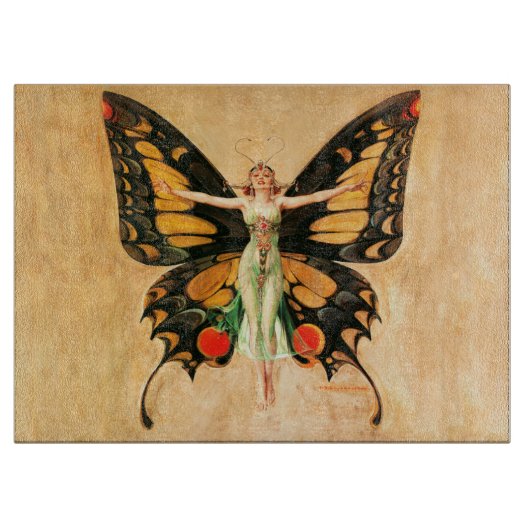 Flapper Butterfly Flying Frauan Illustration Schneidebrett (Vorderseite)
