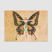 Flapper Butterfly Flying Frauan Illustration Seidenpapier (Vorderseite)