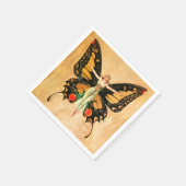 Flapper Butterfly Flying Frauan Illustration Serviette (Ecke)