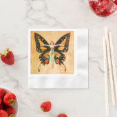 Flapper Butterfly Flying Frauan Illustration Serviette (Beispiel)