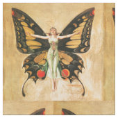 Flapper Butterfly Flying Frauan Illustration Stoff (Nahaufnahme)