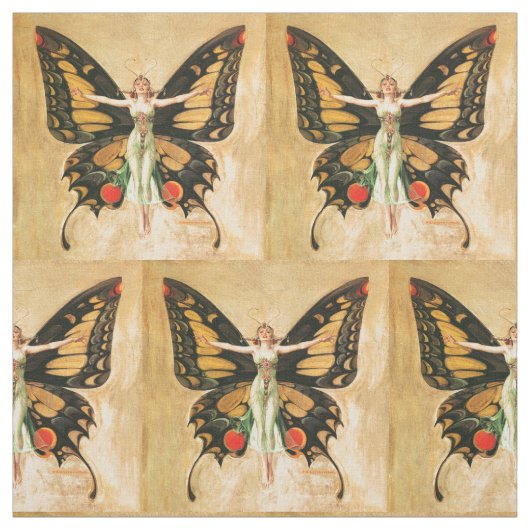 Flapper Butterfly Flying Frauan Illustration Stoff (Muster)