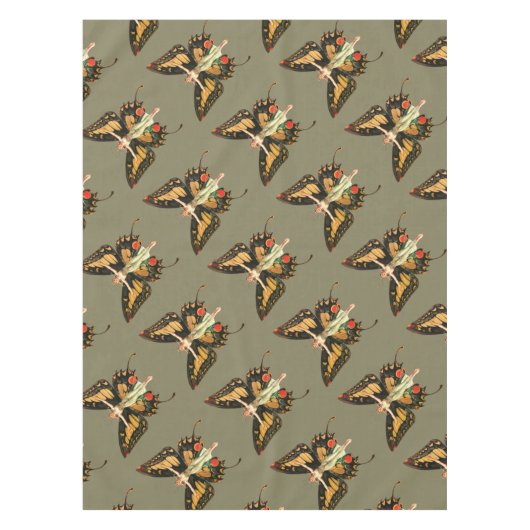 Flapper Butterfly Flying Frauan Illustration Tischdecke (Vorderseite)