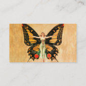 Flapper Butterfly Flying Frauan Illustration Visitenkarte (Rückseite)