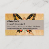 Flapper Butterfly Flying Frauan Illustration Visitenkarte (Vorderseite)
