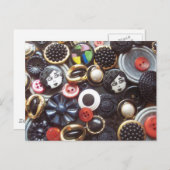 Flapper Button Collage Postkarte (Vorne/Hinten)