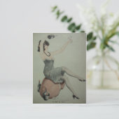 Flapper Champagne Girl der 1920er Postkarte (Stehend Vorderseite)