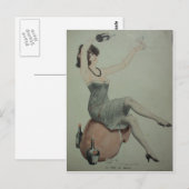 Flapper Champagne Girl der 1920er Postkarte (Vorne/Hinten)