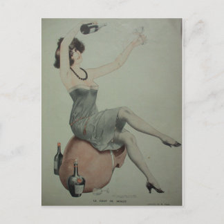 Flapper Champagne Girl der 1920er Postkarte