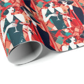 Flapper Christmas Party Geschenkpapier (Rolleneckpunkt)