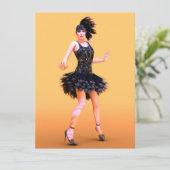 Flapper Dancing Vintag Feiertagskarte (Stehend Vorderseite)