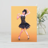 Flapper Dancing Vintag Feiertagskarte (Stehend Vorderseite)