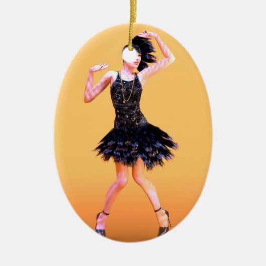 Flapper Dancing Vintag Keramikornament (Vorne)