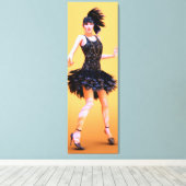 Flapper Dancing Vintag Leinwanddruck (Insitu (Holzboden))