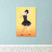 Flapper Dancing Vintag Leinwanddruck (Insitu (Holzboden))
