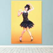 Flapper Dancing Vintag Leinwanddruck (Insitu (Holzboden))
