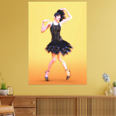Flapper Dancing Vintag Leinwanddruck (Insitu (Wohnzimmer))