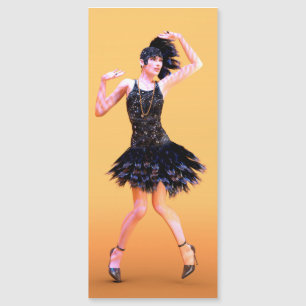 Flapper Dancing Vintag Magnetkarte
