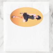 Flapper Dancing Vintag Ovaler Aufkleber (Tasche)
