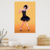 Flapper Dancing Vintag Poster (Küche)