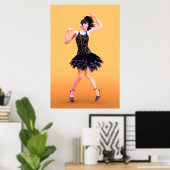 Flapper Dancing Vintag Poster (Heimbüro)